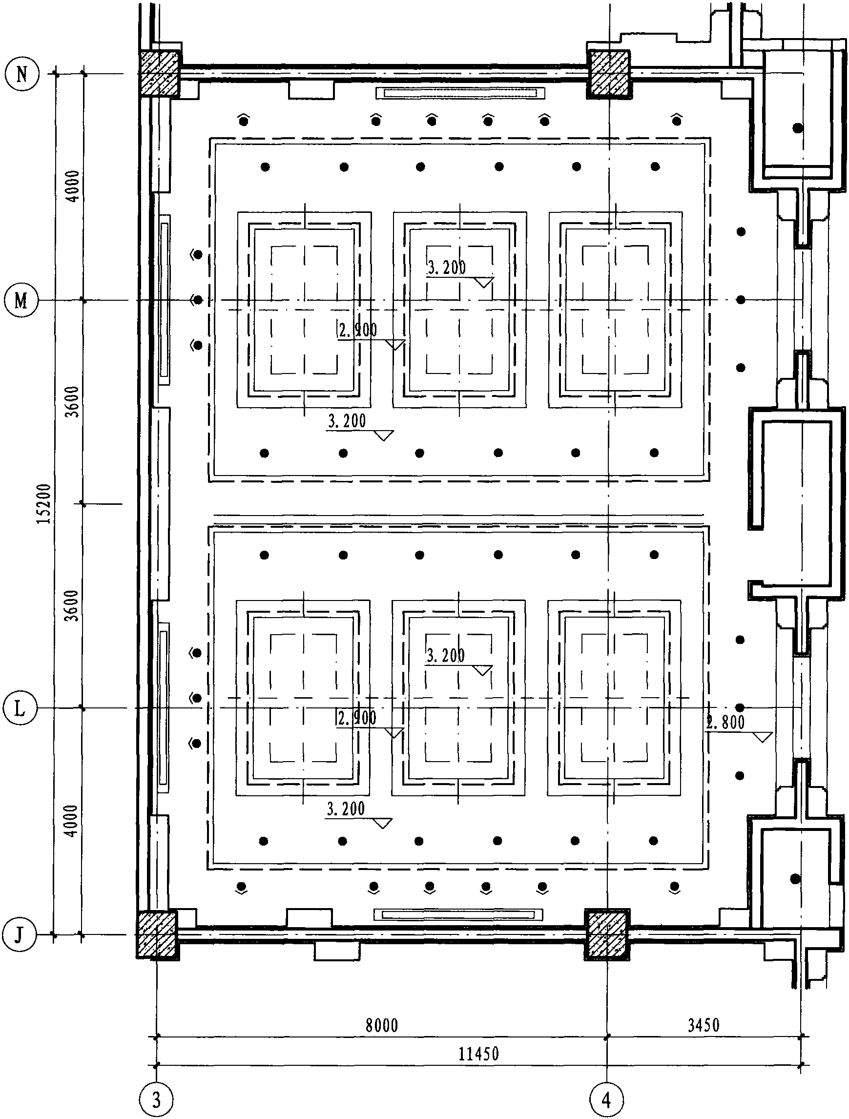 三层会议室天花布置图 1:100